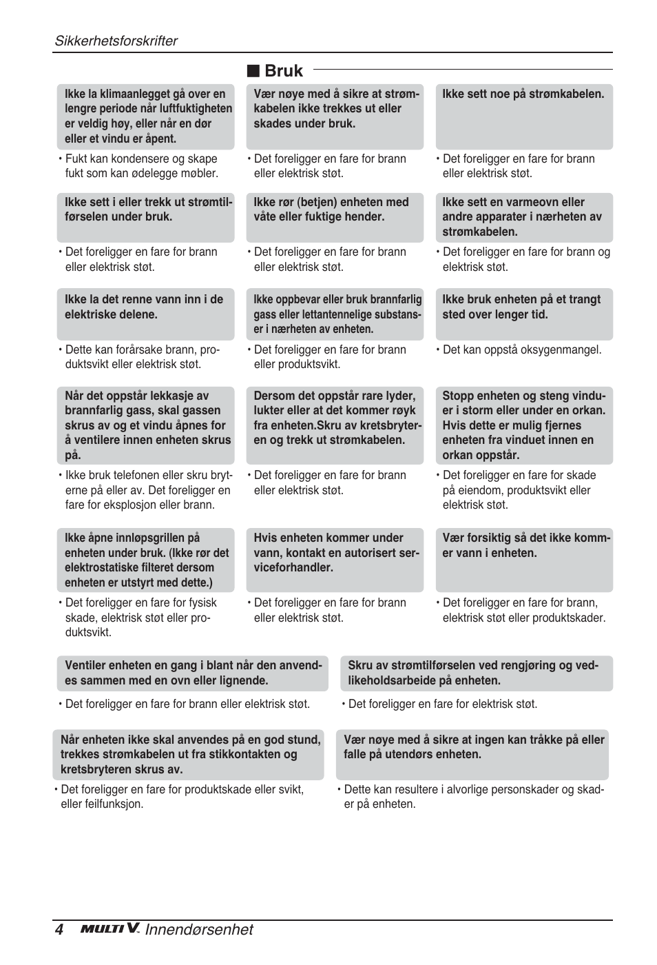 N bruk, 4innendørsenhet | LG ARNU24GSCL2 User Manual | Page 196 / 229