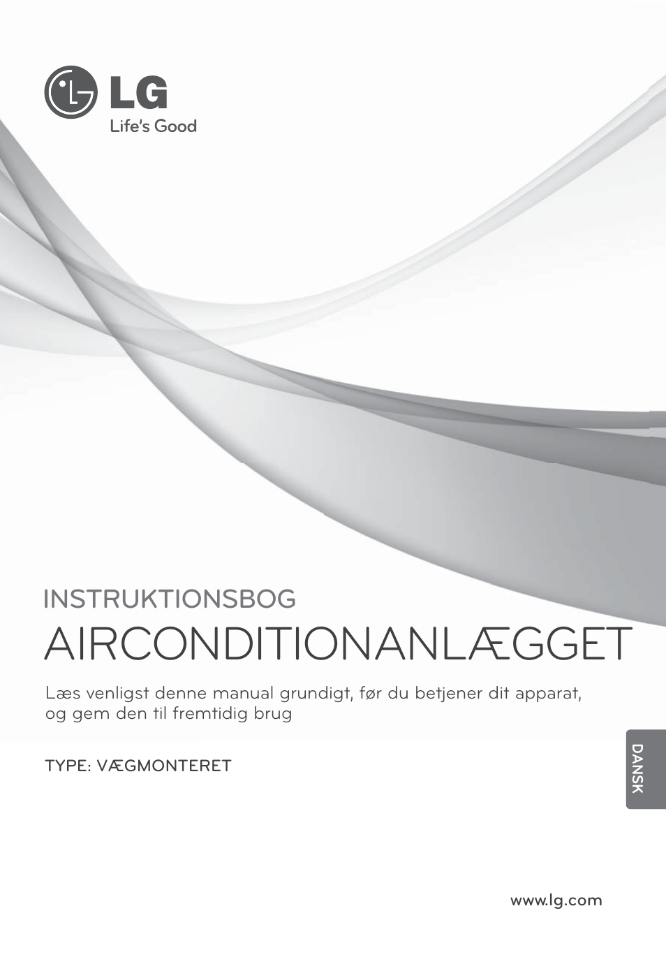 Dansk, Airconditionanlægget, Instruktionsbog | LG ARNU24GSCL2 User Manual | Page 217 / 229