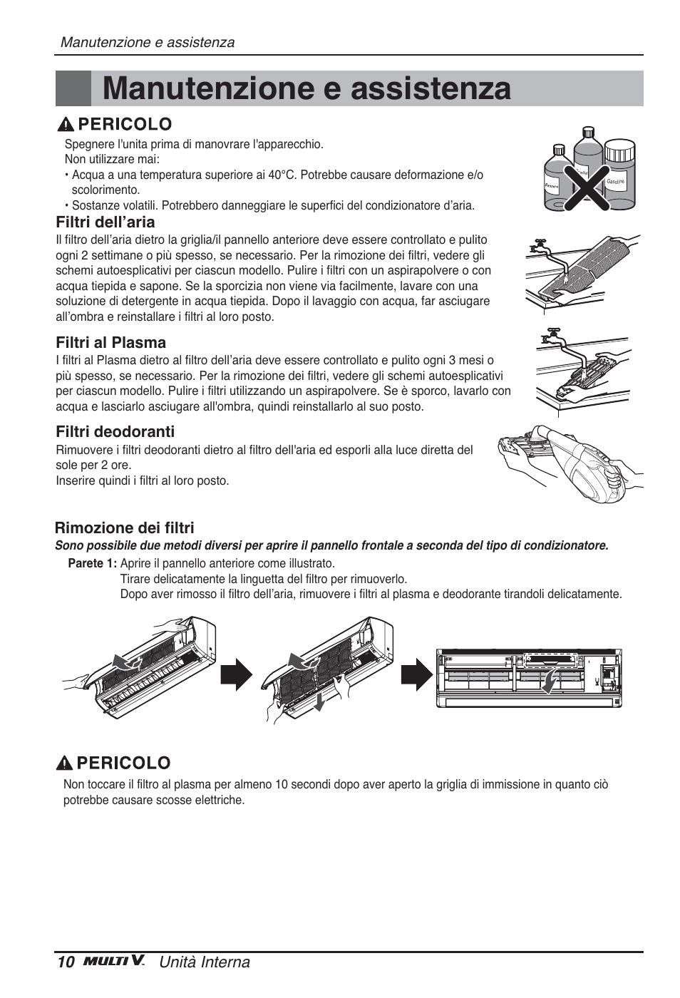 Manutenzione e assistenza | LG ARNU24GSCL2 User Manual | Page 22 / 229