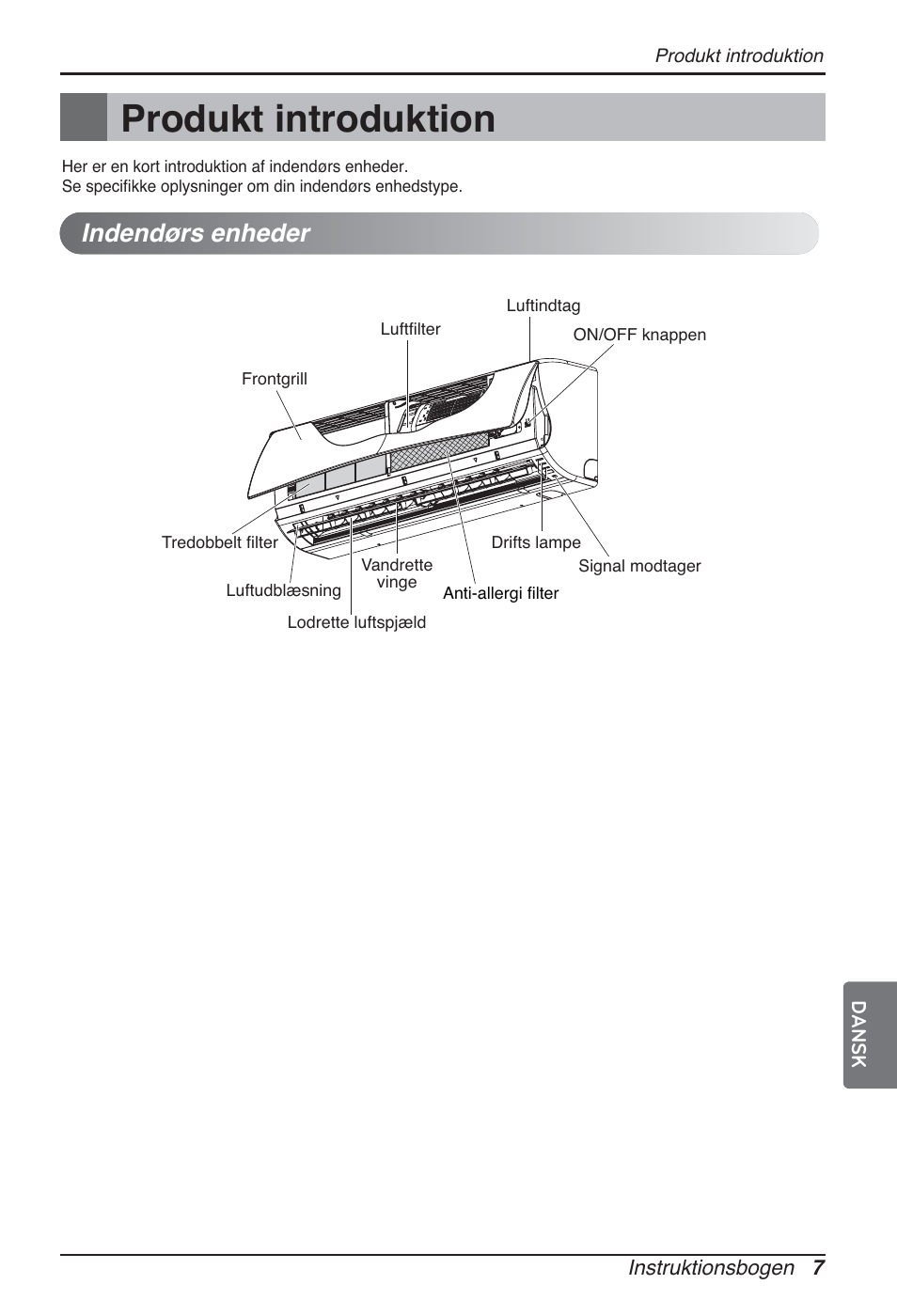 Produkt introduktion, Indendørs enheder | LG ARNU24GSCL2 User Manual | Page 223 / 229