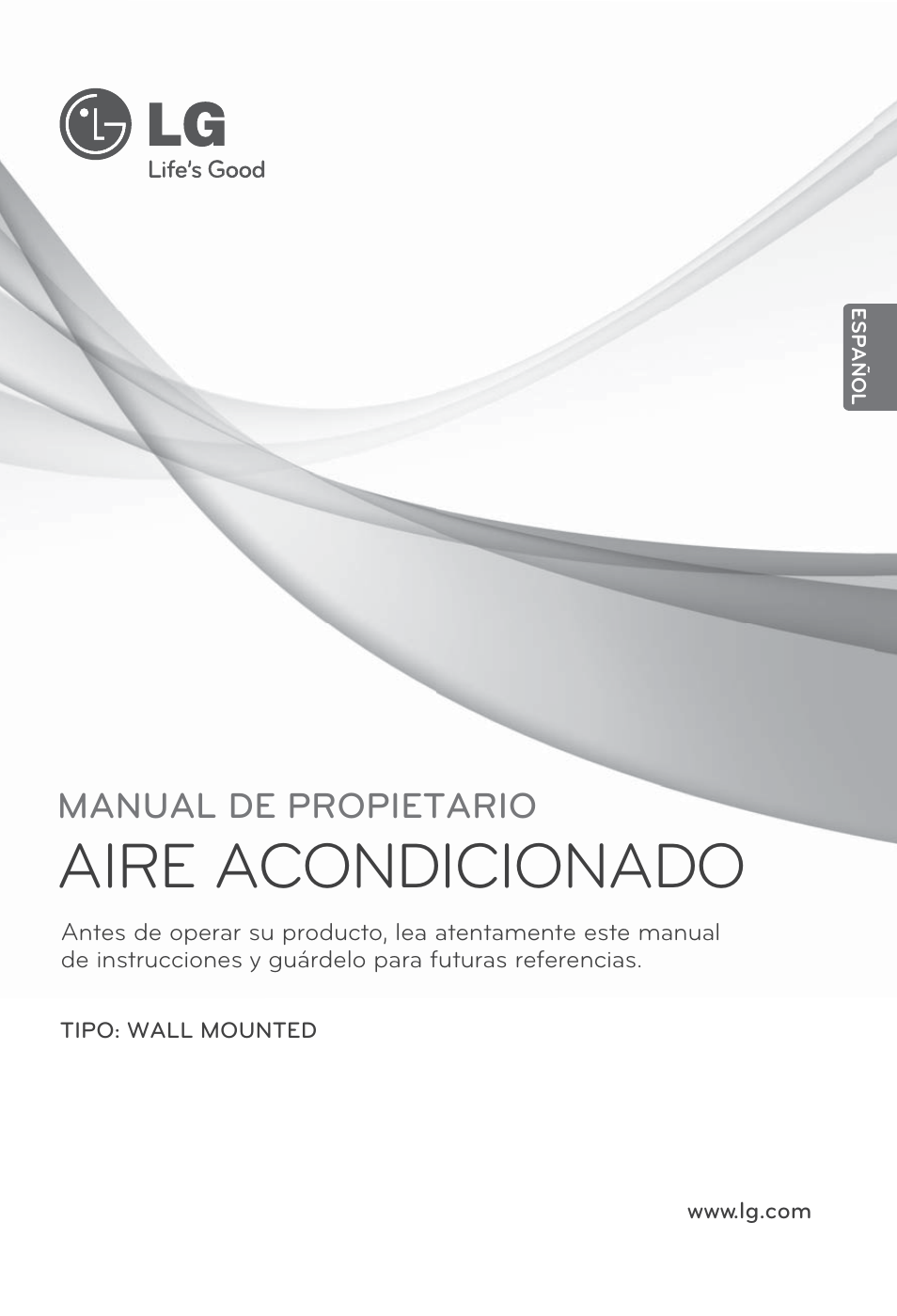 Español, Aire acondicionado, Manual de propietario | LG ARNU24GSCL2 User Manual | Page 25 / 229