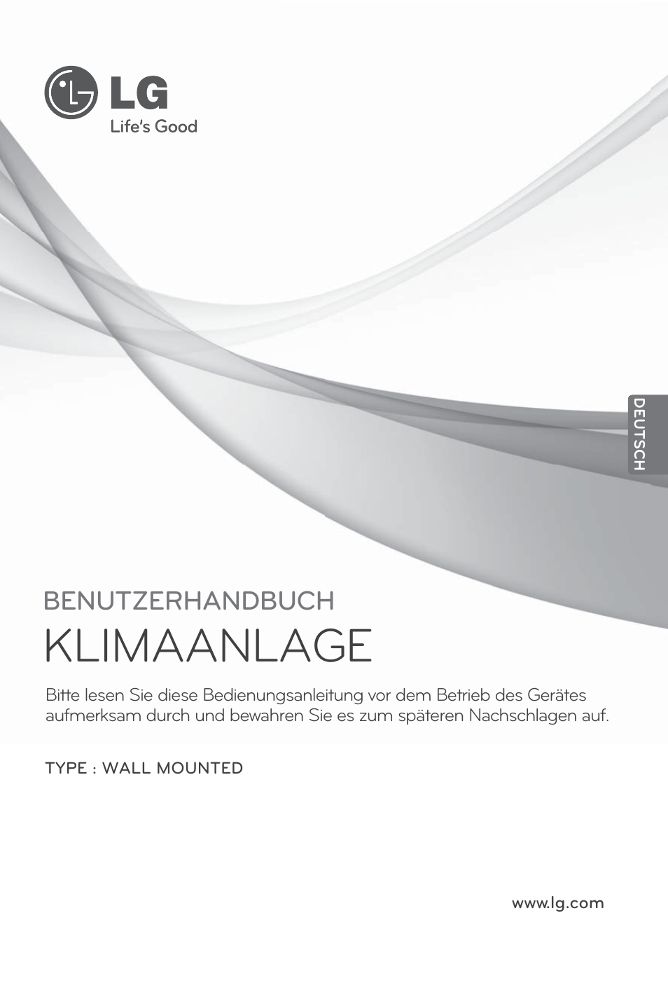 Deutsch, Klimaanlage, Benutzerhandbuch | LG ARNU24GSCL2 User Manual | Page 49 / 229