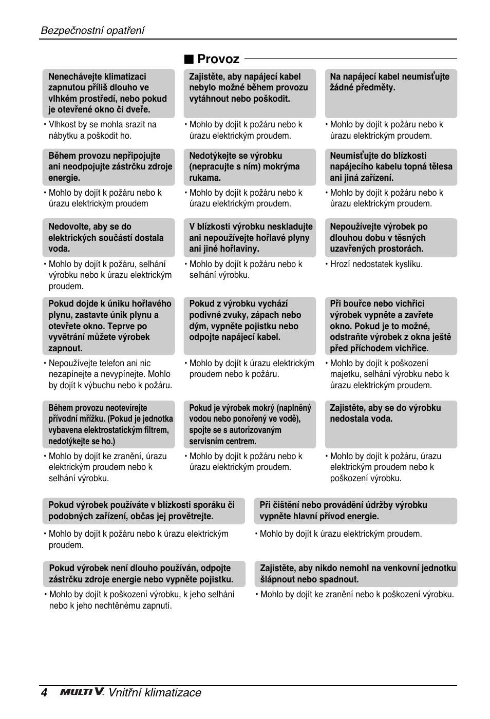 N provoz, 4vnitřní klimatizace | LG ARNU24GSCL2 User Manual | Page 76 / 229
