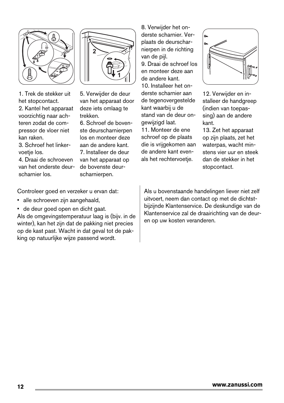 Zanussi ZRG716SW User Manual | Page 12 / 52