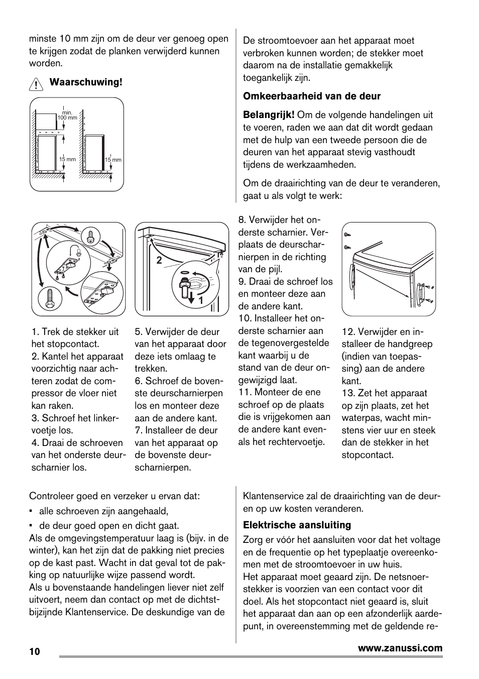 Zanussi ZRG718CW User Manual | Page 10 / 44