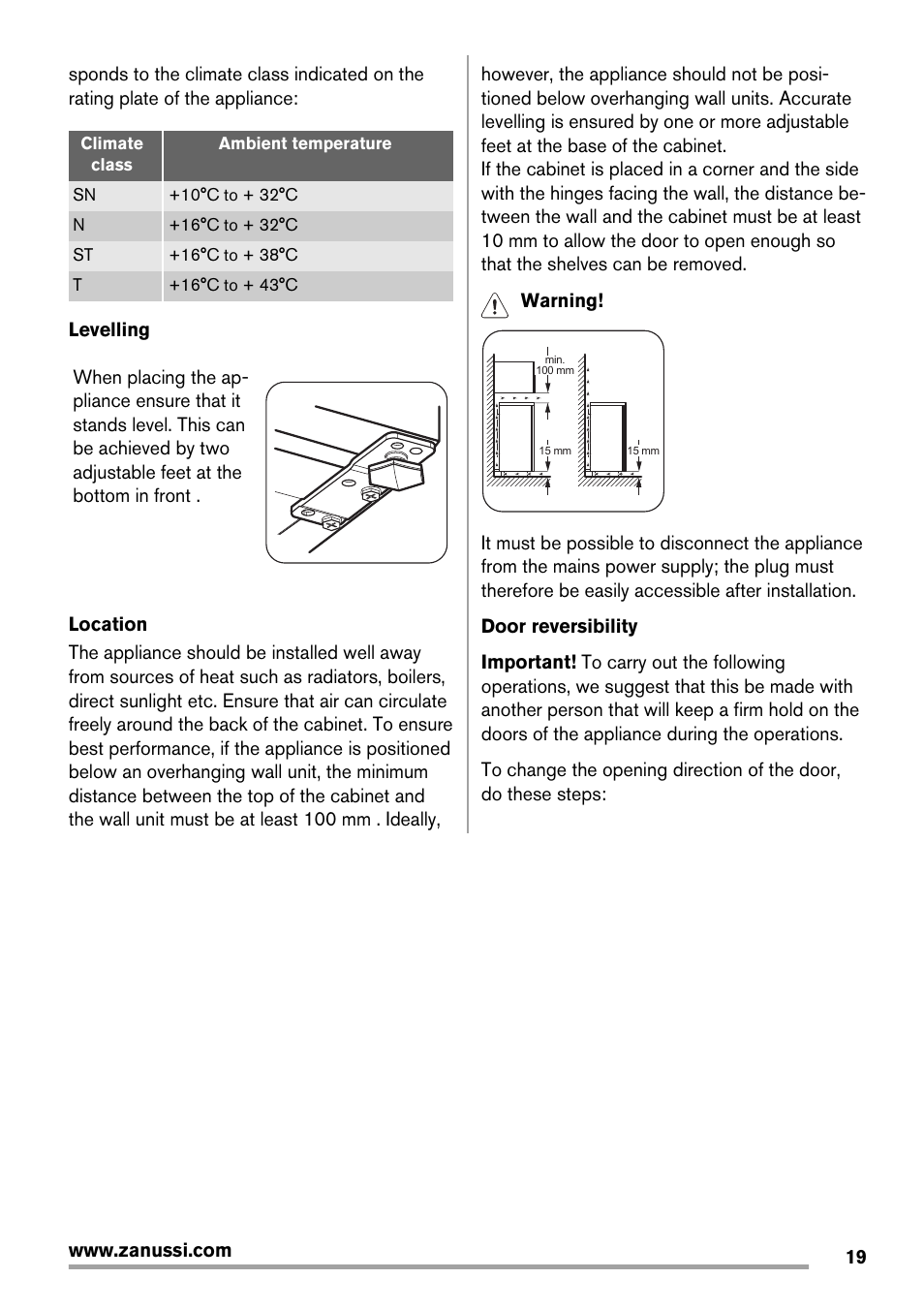 Zanussi ZRG718CW User Manual | Page 19 / 44