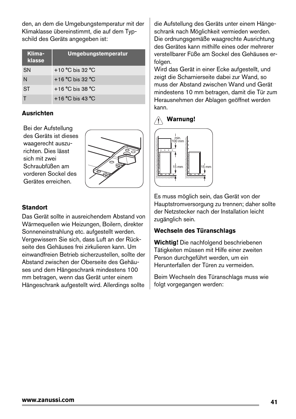 Zanussi ZRG718CW User Manual | Page 41 / 44
