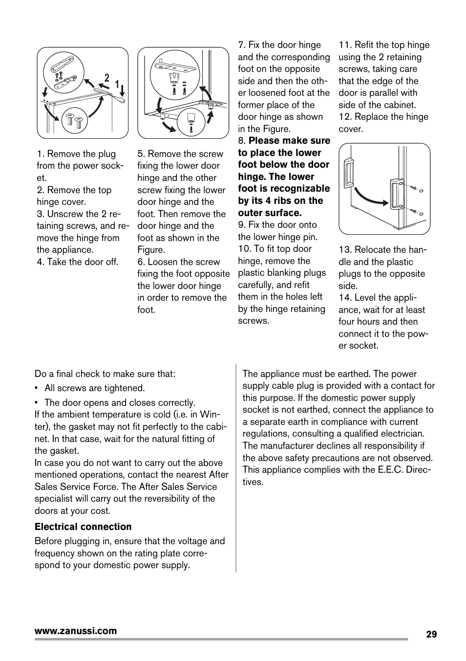 Zanussi ZRX407W User Manual | Page 29 / 52