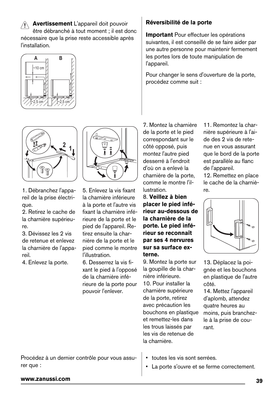 Zanussi ZRX407W User Manual | Page 39 / 52