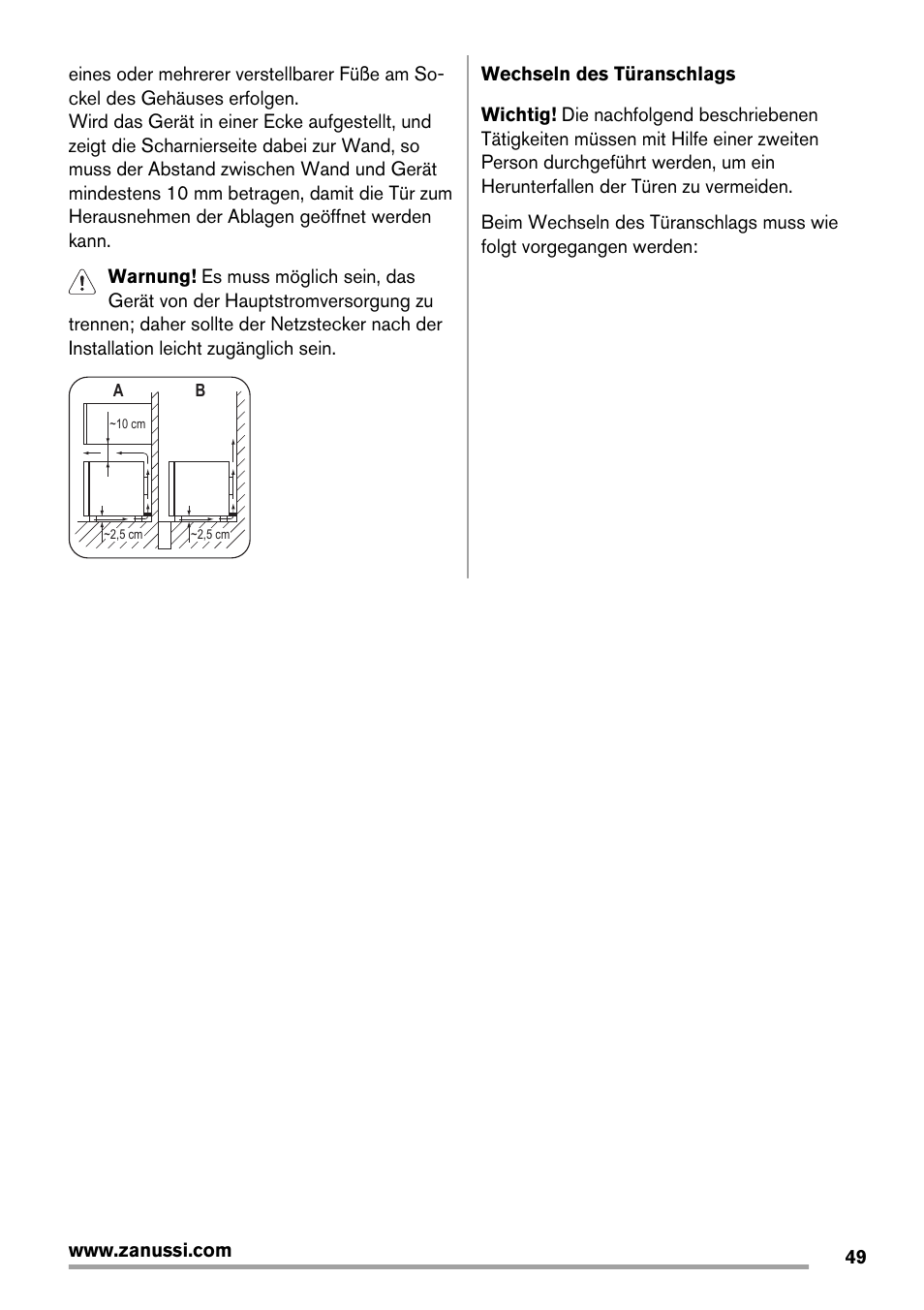 Zanussi ZRX407W User Manual | Page 49 / 52