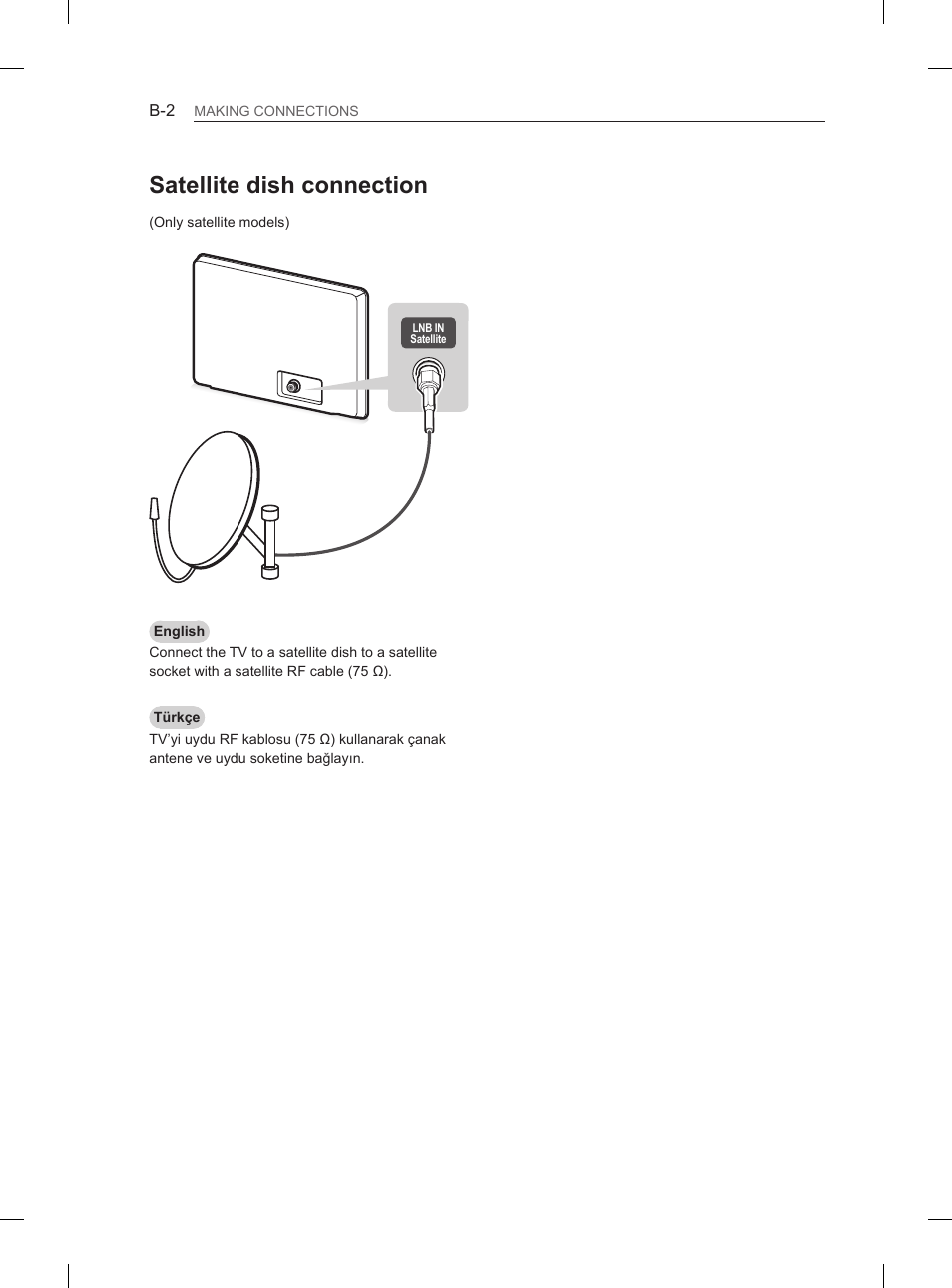 Satellite dish connection | LG 47LS5600 User Manual | Page 58 / 73