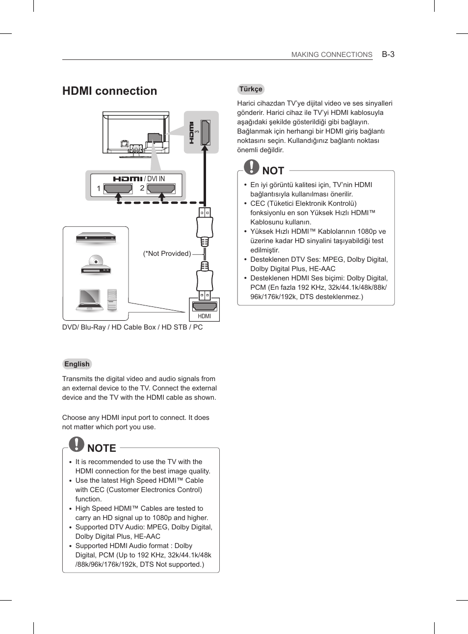 Hdmi connection | LG 47LS5600 User Manual | Page 59 / 73