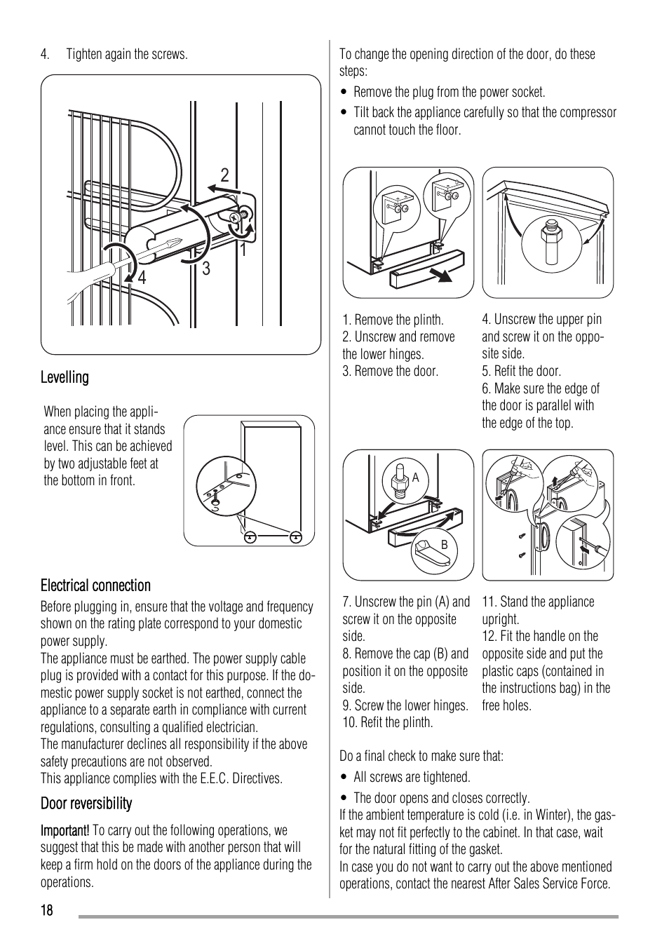 Zanussi ZFU420FW User Manual | Page 18 / 40