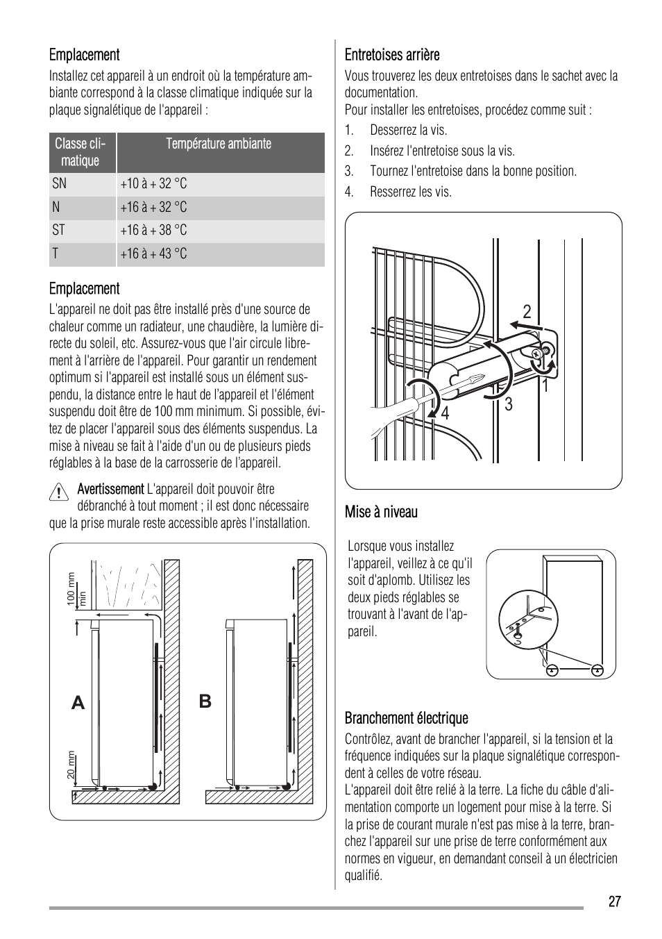 Zanussi ZFU420FW User Manual | Page 27 / 40