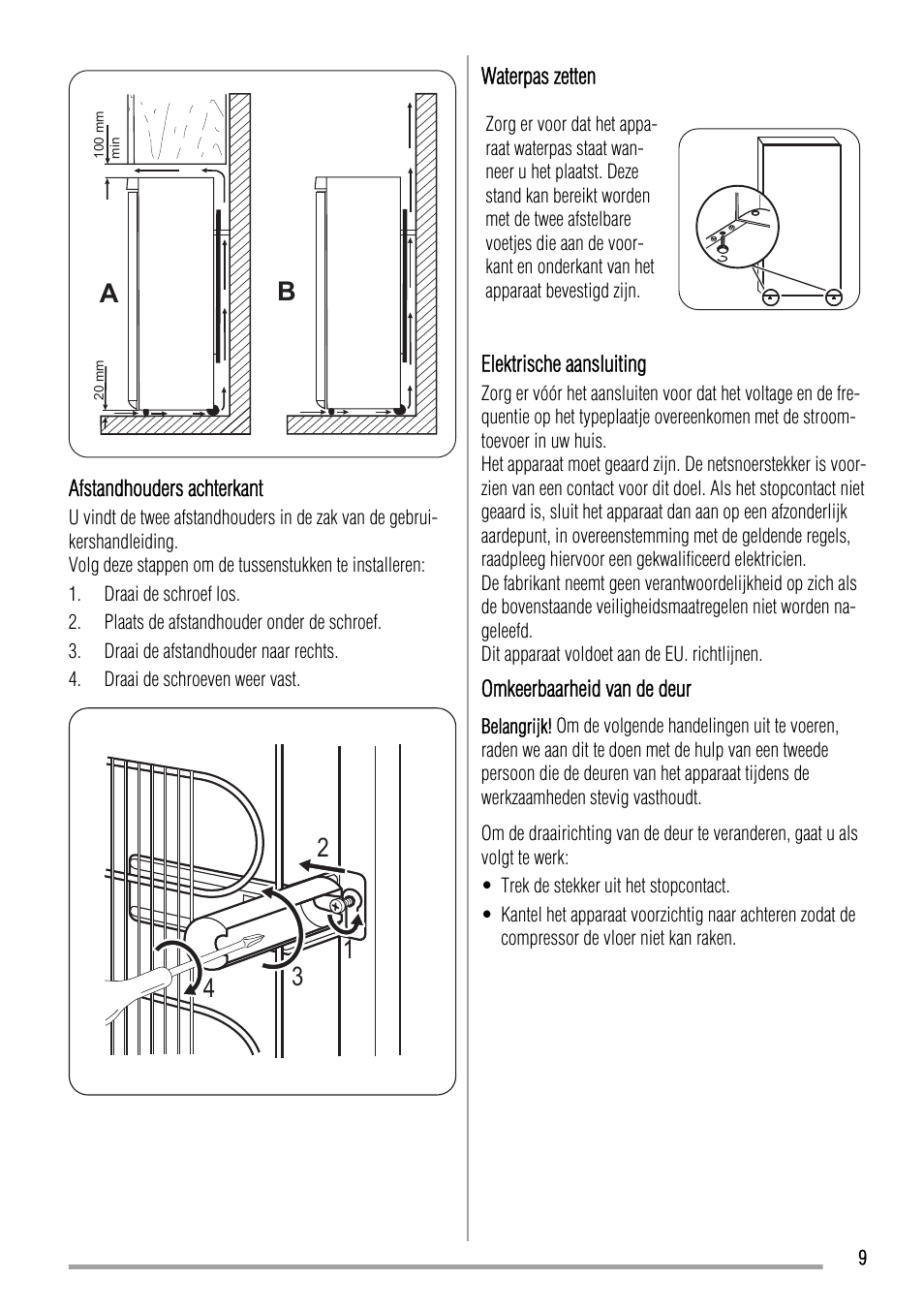 Zanussi ZFU420FW User Manual | Page 9 / 40