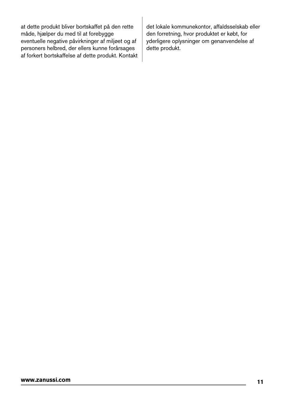 Zanussi ZFX405W User Manual | Page 11 / 56