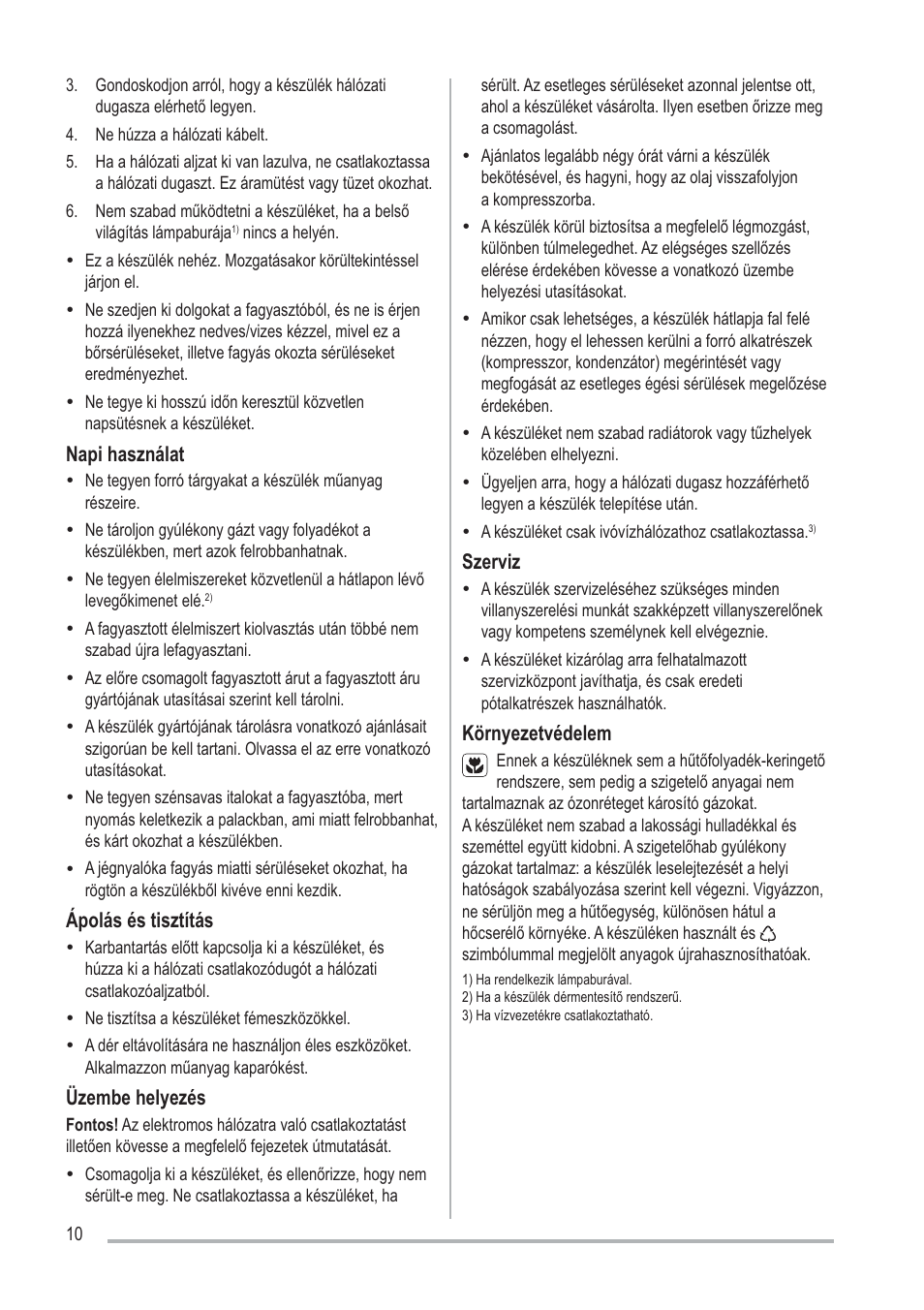 Zanussi ZFU219WO User Manual | Page 10 / 104