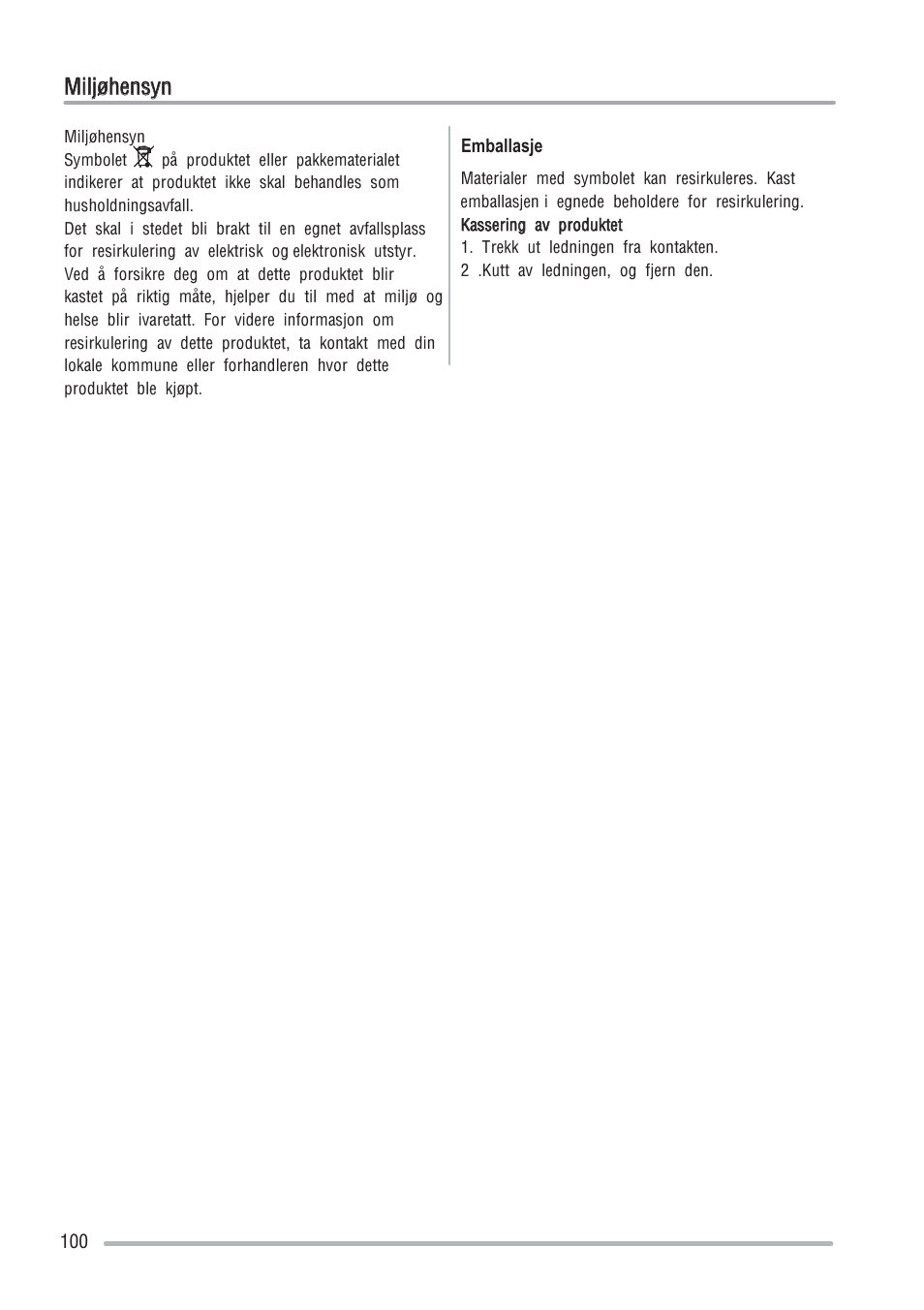 Milj ¡khqv\q | Zanussi ZFU219WO User Manual | Page 100 / 104