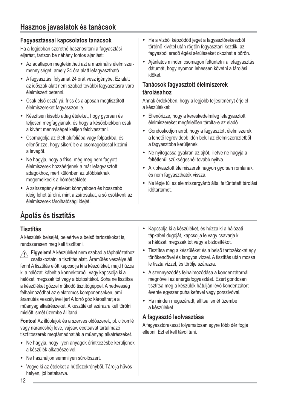 Dv]qrvmdydvodwrnpvwdqifvrn èsroivpvwlv]wtwiv | Zanussi ZFU219WO User Manual | Page 12 / 104