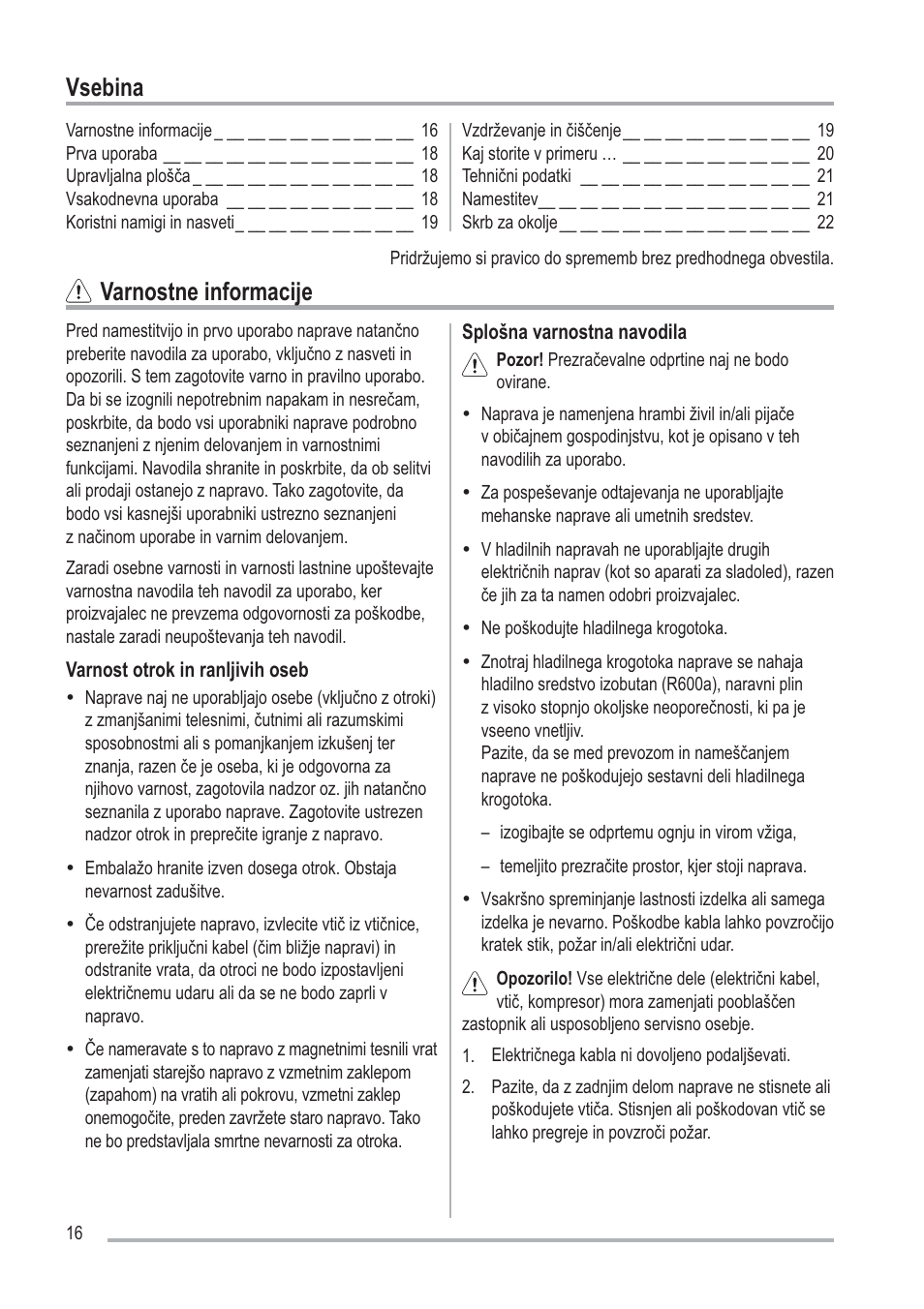9vhelqd 9duqrvwqhlqirupdflmh | Zanussi ZFU219WO User Manual | Page 16 / 104