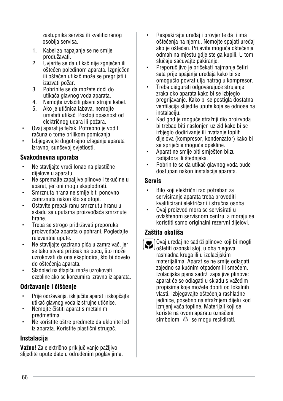 Zanussi ZFU219WO User Manual | Page 66 / 104