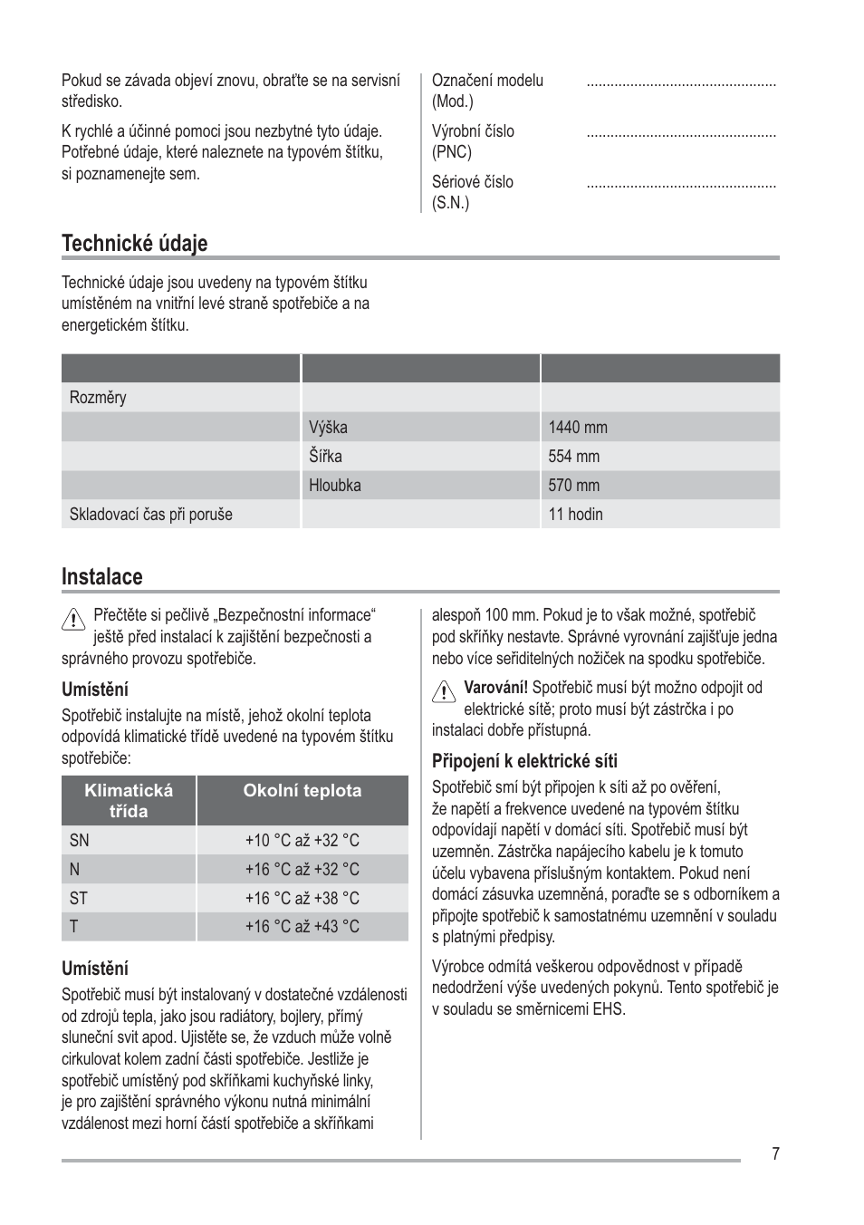 7hfkqlfnp~gdmh ,qvwdodfh | Zanussi ZFU219WO User Manual | Page 7 / 104