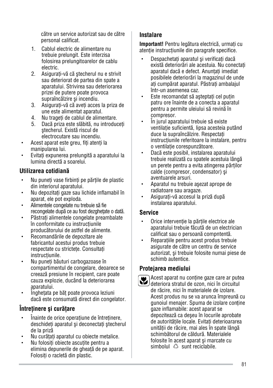 Zanussi ZFU219WO User Manual | Page 81 / 104