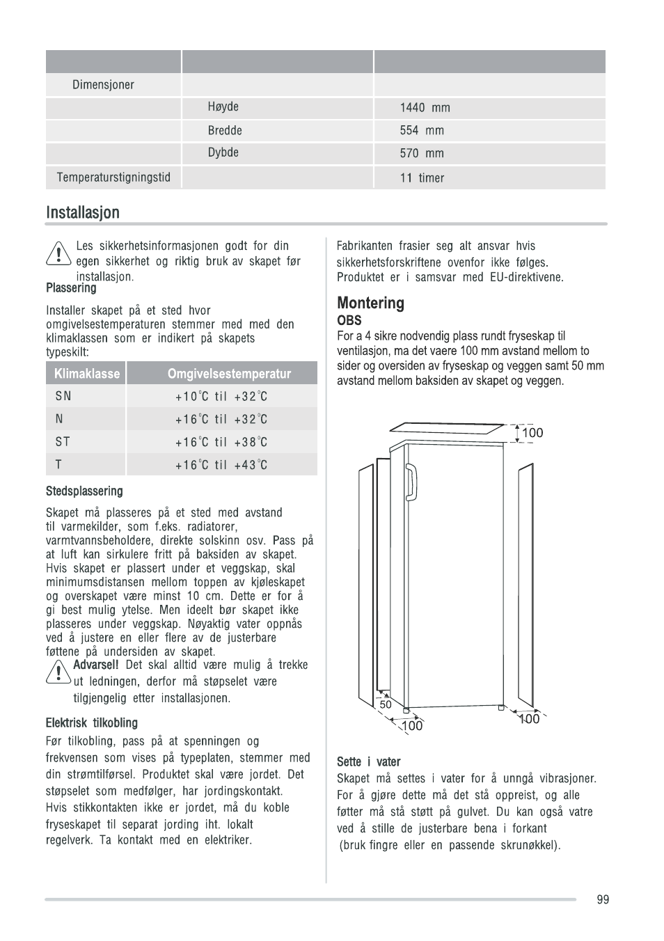 Zanussi ZFU219WO User Manual | Page 99 / 104