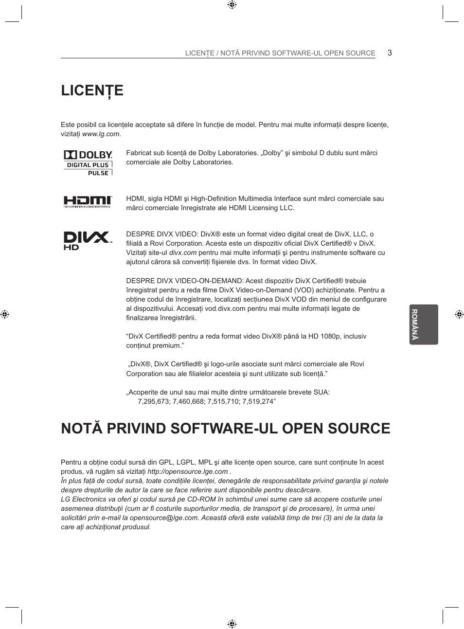 Licenţe, Notă privind software-ul open source | LG LS35 User Manual | Page 110 / 365