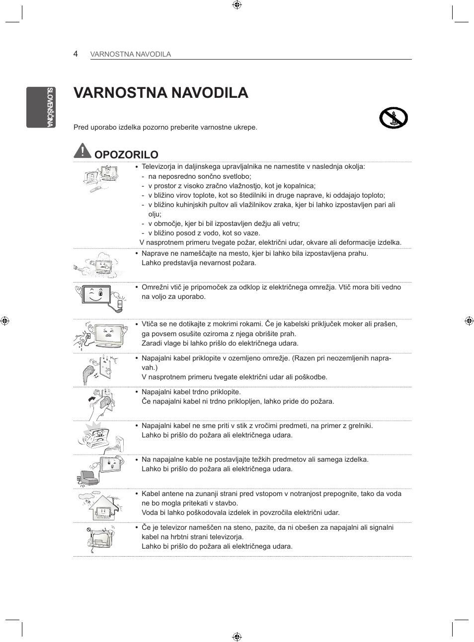 Varnostna navodila, Opozorilo | LG LS35 User Manual | Page 211 / 365