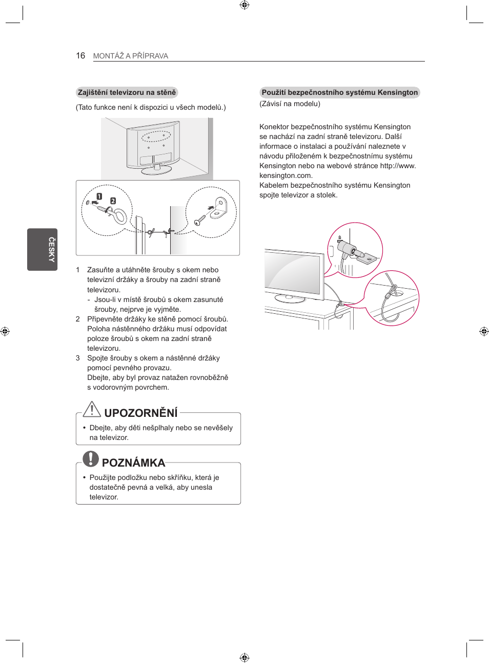 Upozornění, Poznámka | LG LS35 User Manual | Page 83 / 365