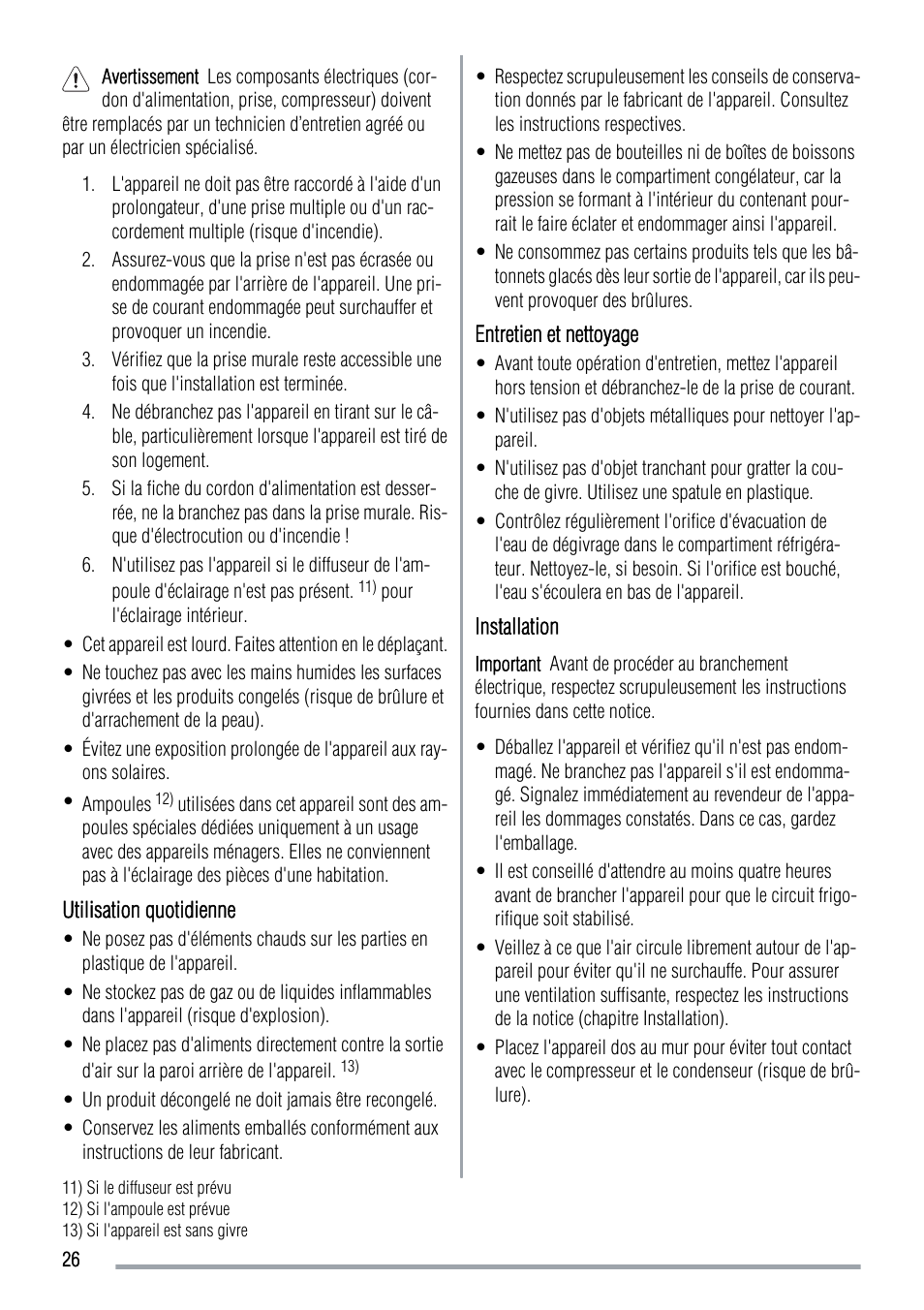 Zanussi ZRT724X User Manual | Page 26 / 52