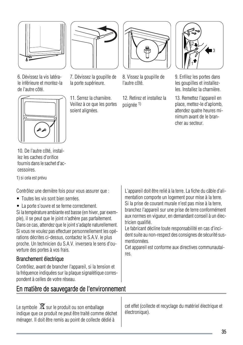 En matière de sauvegarde de l'environnement | Zanussi ZRT724X User Manual | Page 35 / 52