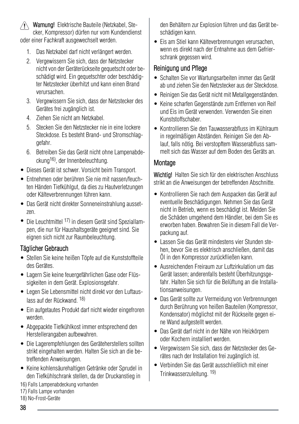 Zanussi ZRT724X User Manual | Page 38 / 52