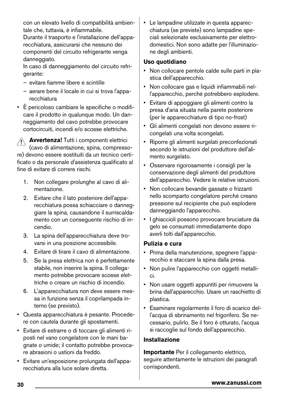 Zanussi ZRB934FX2 User Manual | Page 30 / 60