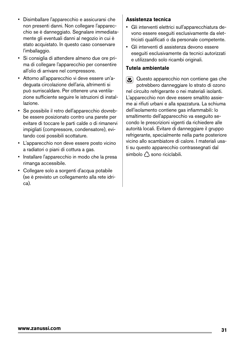 Zanussi ZRB934FX2 User Manual | Page 31 / 60