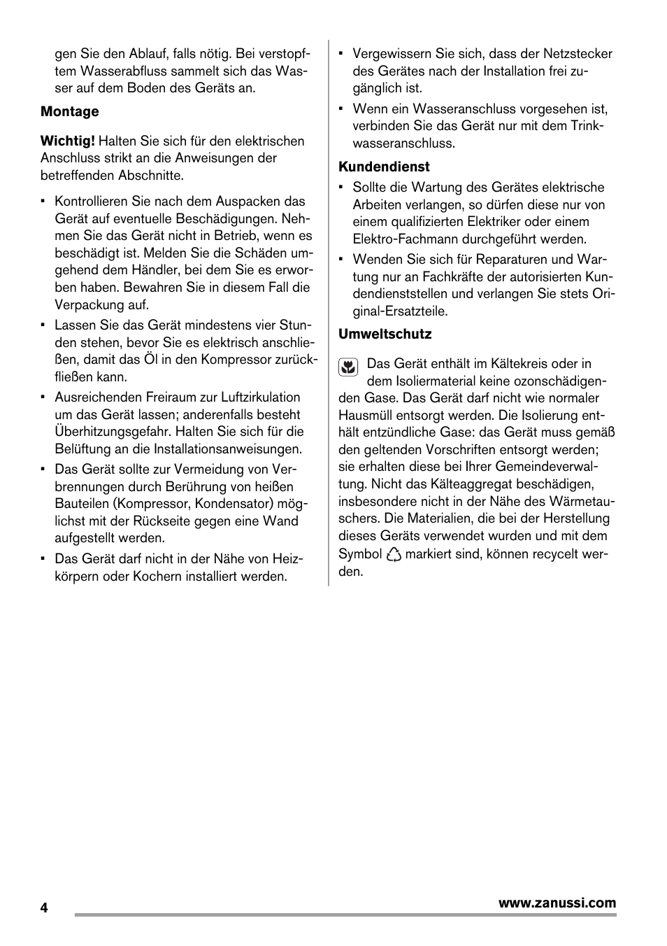 Zanussi ZRB934FX2 User Manual | Page 4 / 60