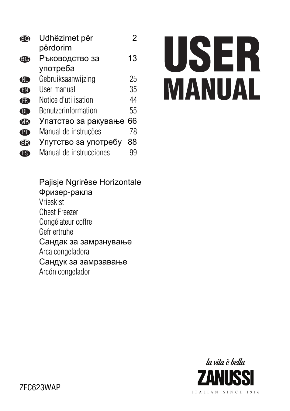 Zanussi ZFC623WAP User Manual | 112 pages