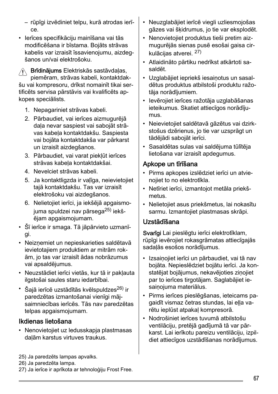 Zanussi ZFC627WAP User Manual | Page 67 / 120