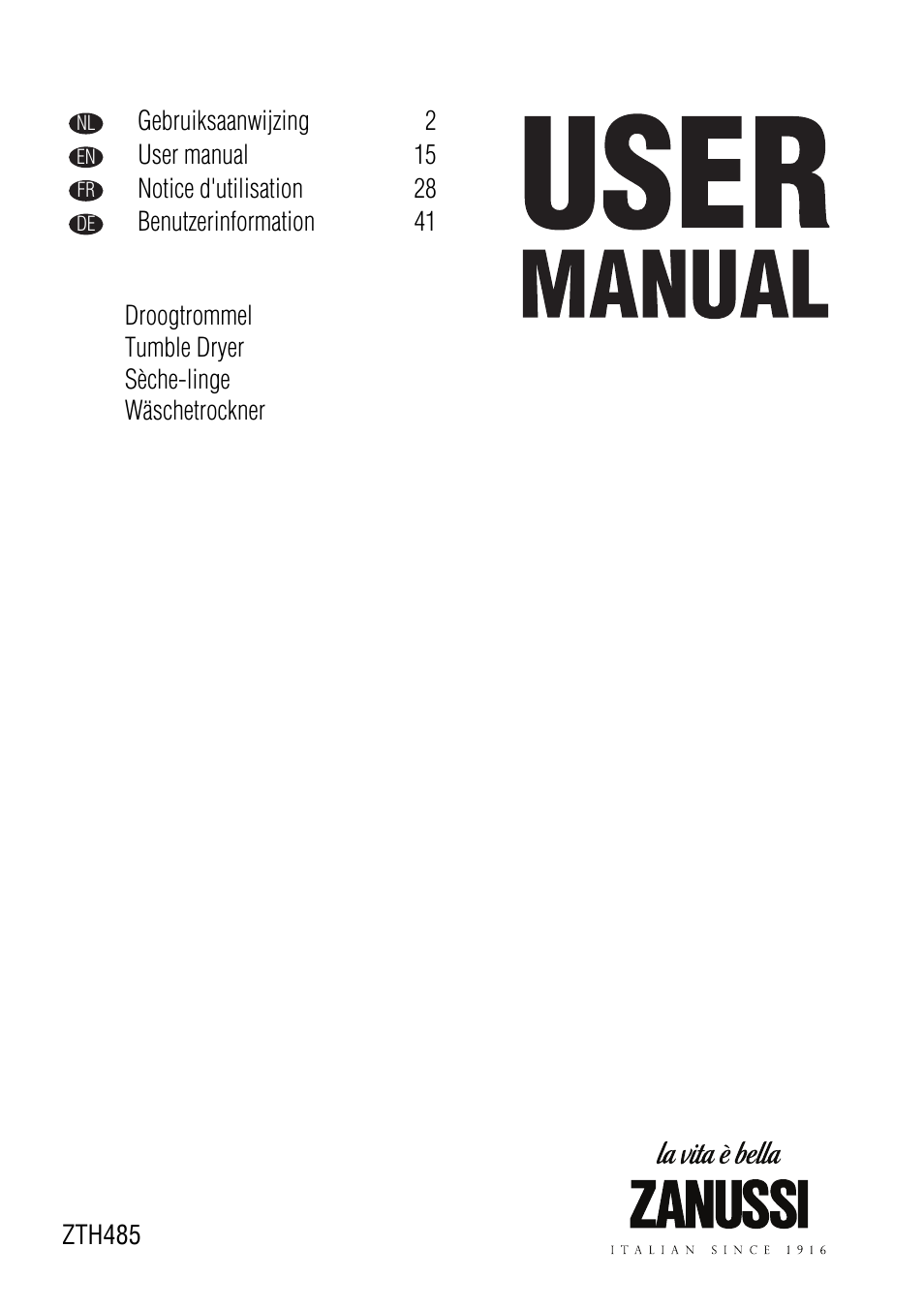 Zanussi ZTH485 User Manual | 56 pages