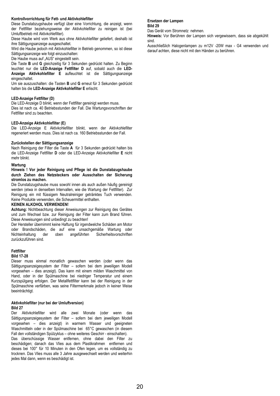AEG DI8610-M User Manual | Page 20 / 76
