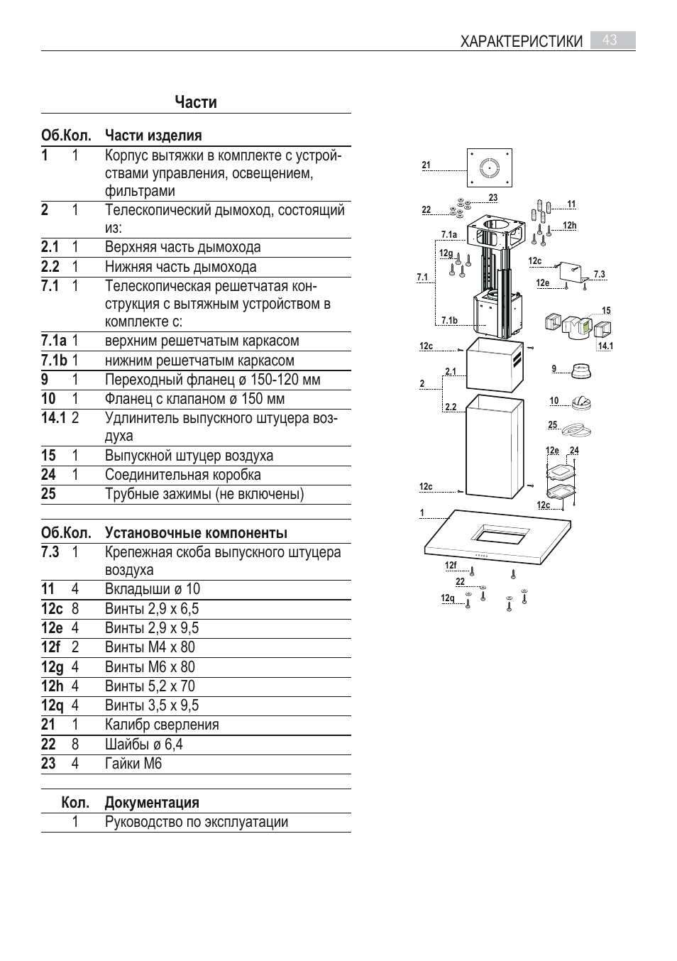 Части | AEG DI7490-M User Manual | Page 43 / 88