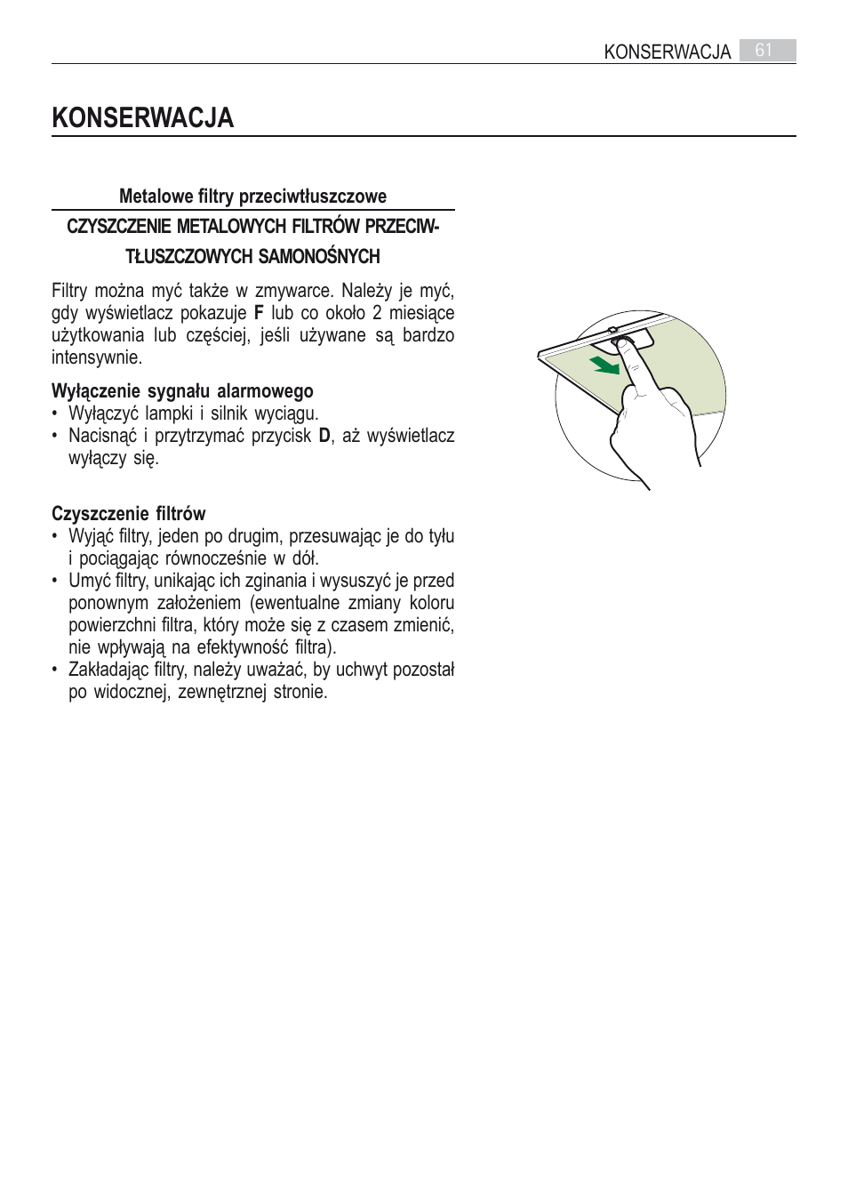 Konserwacja | AEG DI7490-M User Manual | Page 61 / 88