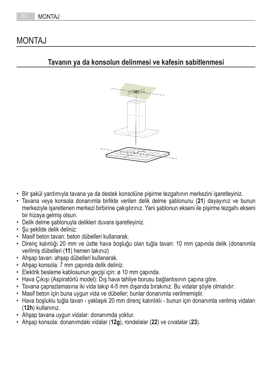 Montaj | AEG DI7490-M User Manual | Page 80 / 88