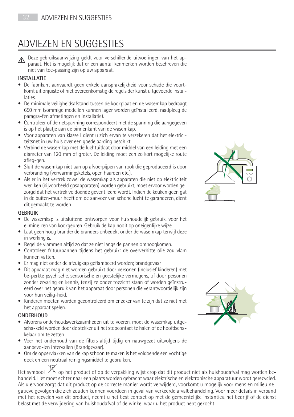 Adviezen en suggesties, Adviezen en suggesties 32 | AEG DF7190-M User Manual | Page 32 / 40