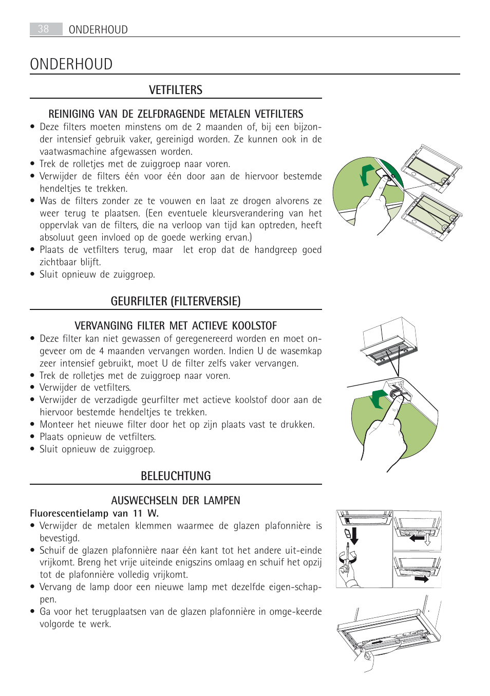 Onderhoud | AEG DF7190-M User Manual | Page 38 / 40