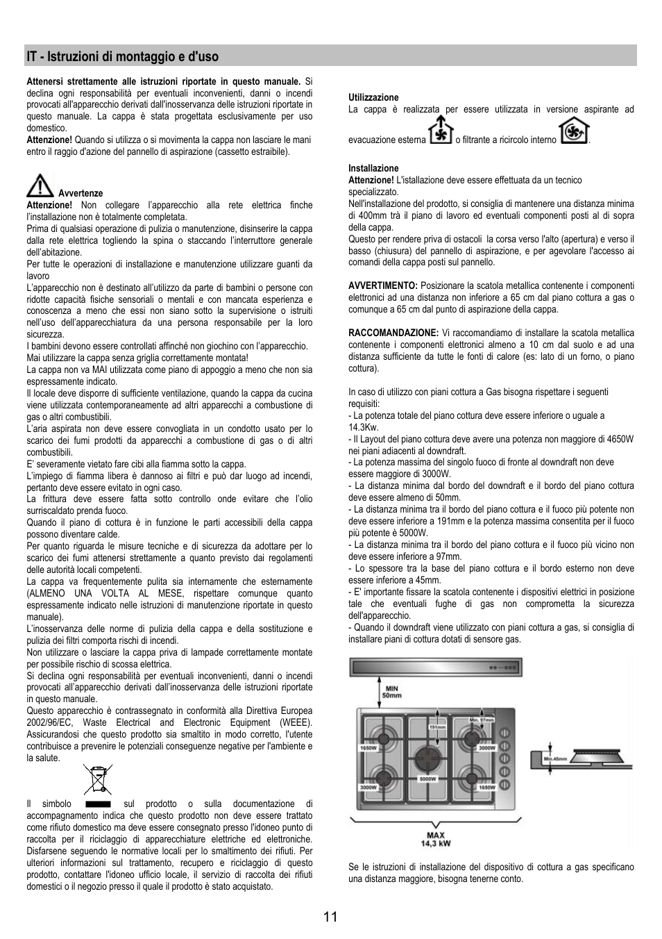 It - istruzioni di montaggio e d'uso | AEG DH1690-M User Manual | Page 11 / 77