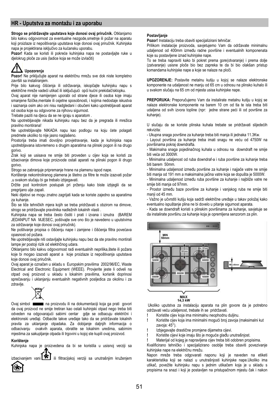 Hr - uputstva za montažu i za uporabu | AEG DH1690-M User Manual | Page 51 / 77