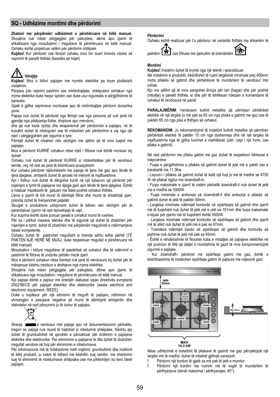 Sq - udhëzime montimi dhe përdorimi | AEG DH1690-M User Manual | Page 59 / 77