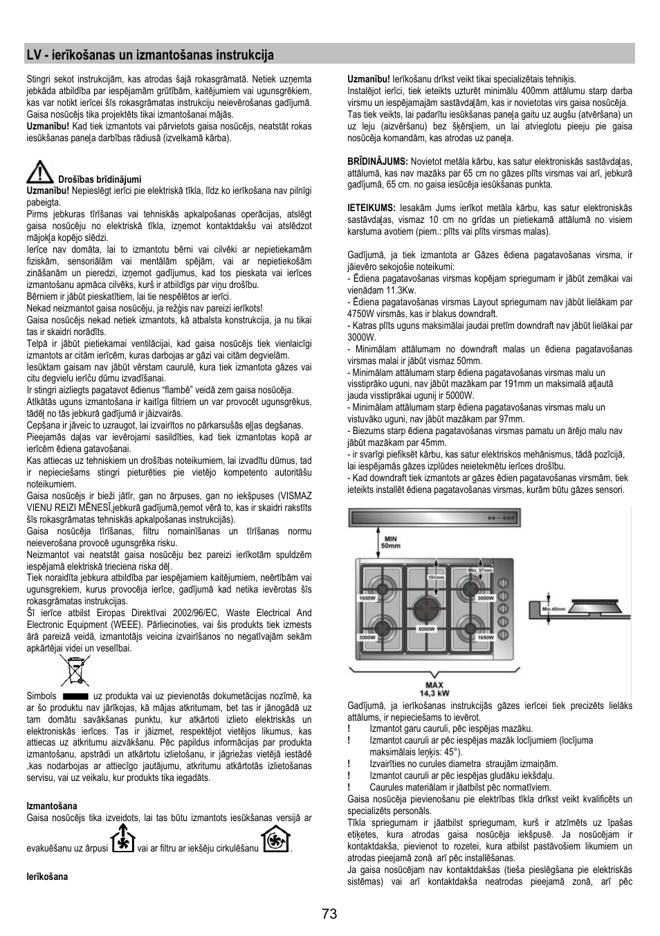 Lv - ierīkošanas un izmantošanas instrukcija | AEG DH1690-M User Manual | Page 73 / 77